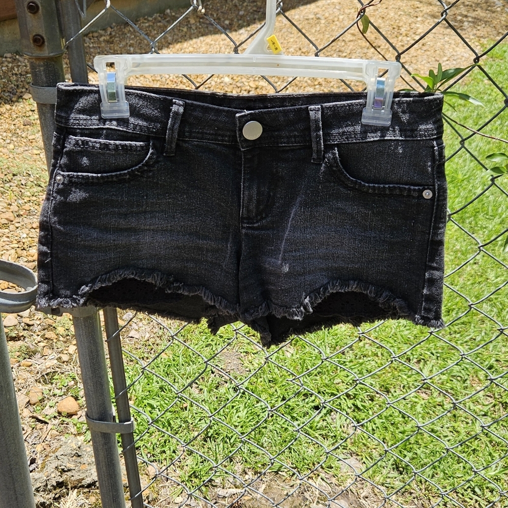 Women's Black Denim Frayed Shorts Size 6